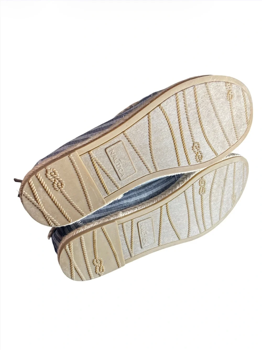 Women's Nautica Rudder Espadrilles Boat Shoes Blue White Stripe Size 8 Coastal